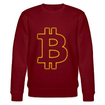 Shiny bitcoin - Stanley/Stella CHANGER Unisex Organic Sweatshirt - burgundy - Front - Nik (191cm) & Marisol (170cm)
