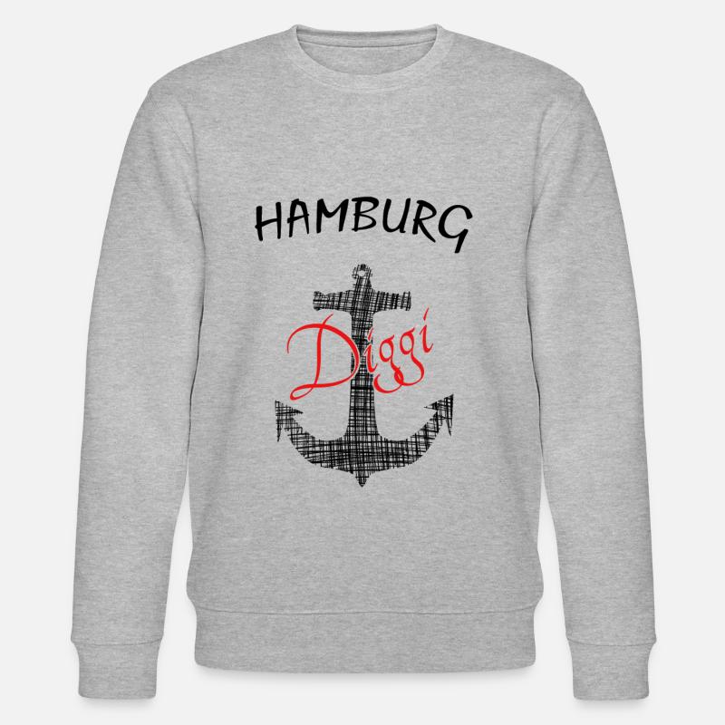 Hamburg Diggi - Stanley/Stella Unisex Bio-Sweatshirt CHANGER  - Grau meliert