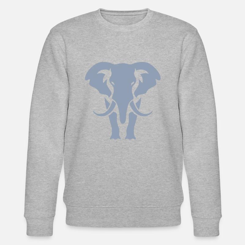 Logo blanc Elephant Silhouette - Sweat bio CHANGER Stanley/Stella Unisexe - gris chiné