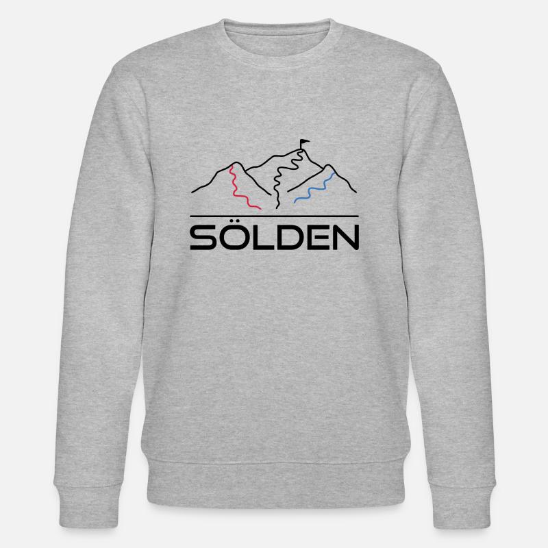 Wintersport Skipiste Sölden - Stanley/Stella Unisex Bio-Sweatshirt CHANGER  - Grau meliert