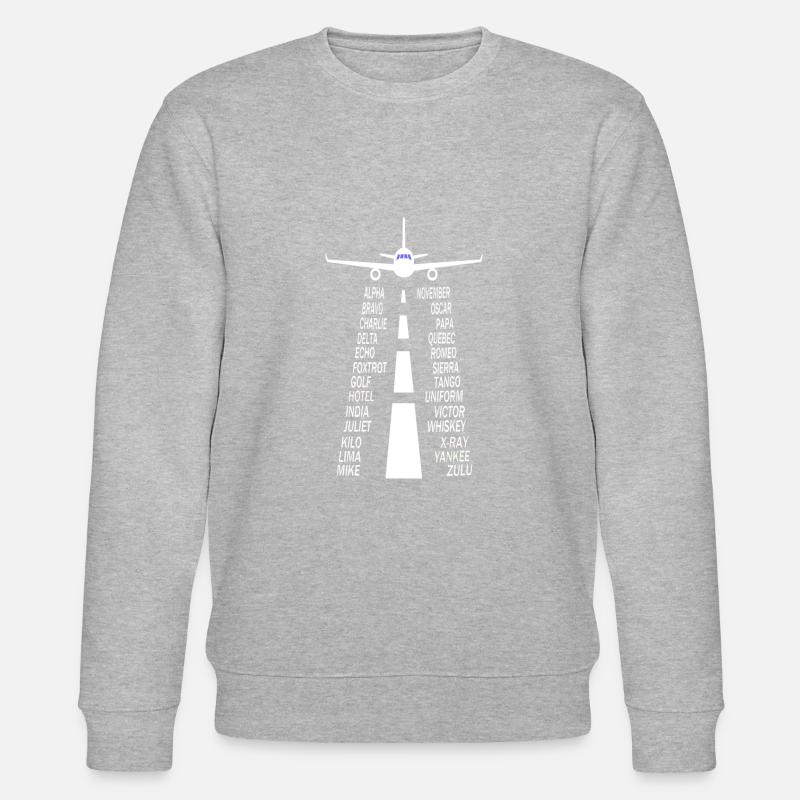 Pilot alphabet pilot airplane - Stanley/Stella CHANGER Unisex Organic Sweatshirt - heather grey