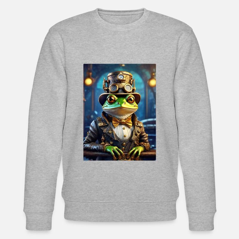 Steampunk Frog 1.4 - Stanley/Stella CHANGER Unisex Organic Sweatshirt - heather grey