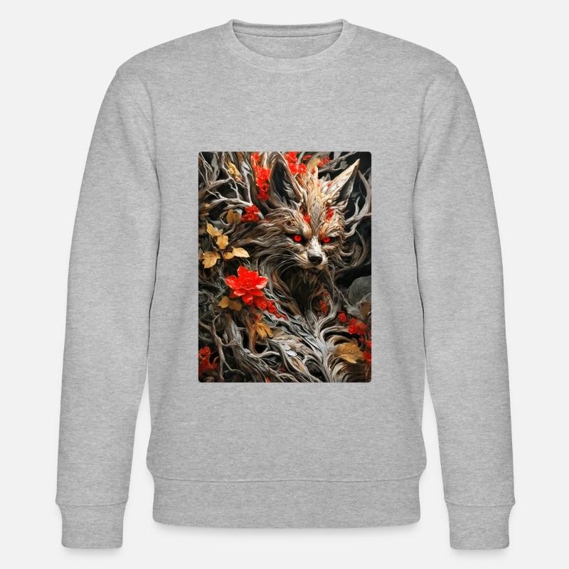 Spooky Plants Fox 1.6 - Stanley/Stella CHANGER Unisex Organic Sweatshirt - heather grey