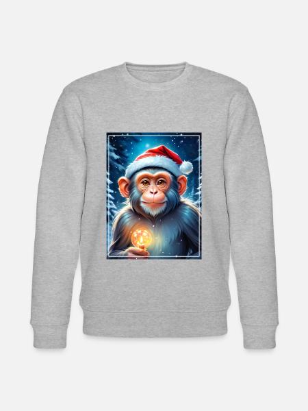 Winter Landscape Monkey 1.13 - Stanley/Stella CHANGER Unisex Organic Sweatshirt - heather grey