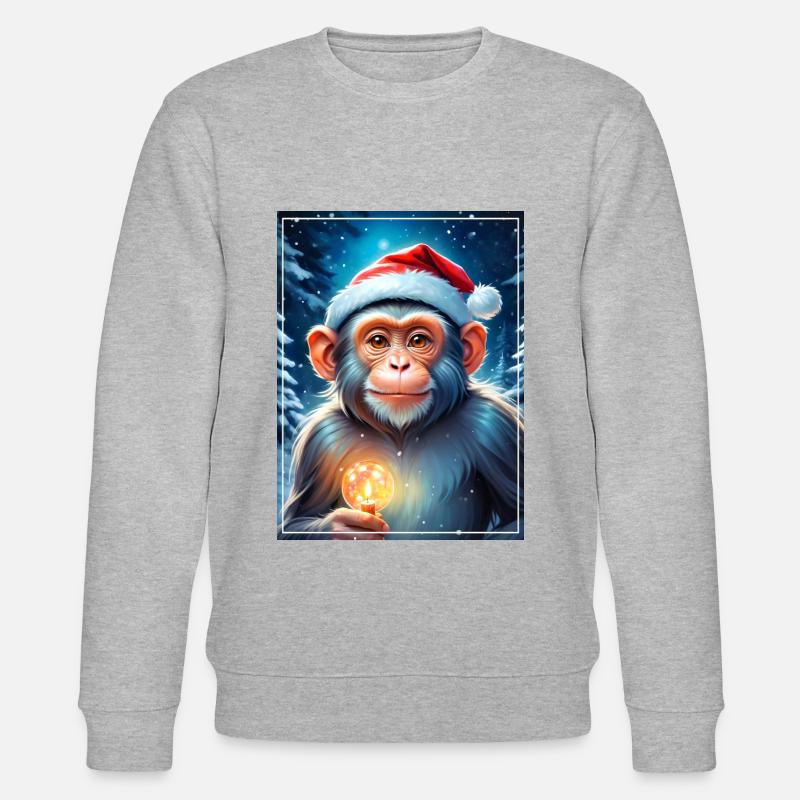 Winter Landscape Monkey 1.13 - Stanley/Stella CHANGER Unisex Organic Sweatshirt - heather grey