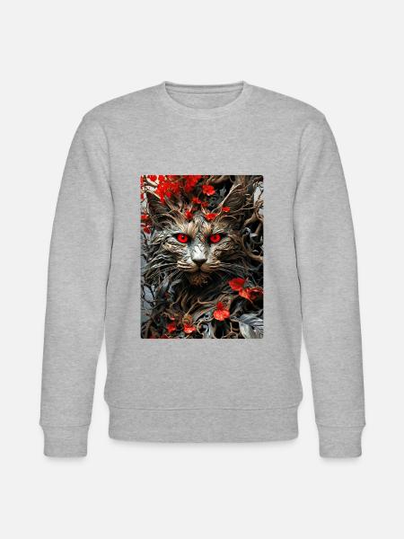 Spooky Plants Cat 1.6 - Stanley/Stella CHANGER Unisex Organic Sweatshirt - heather grey