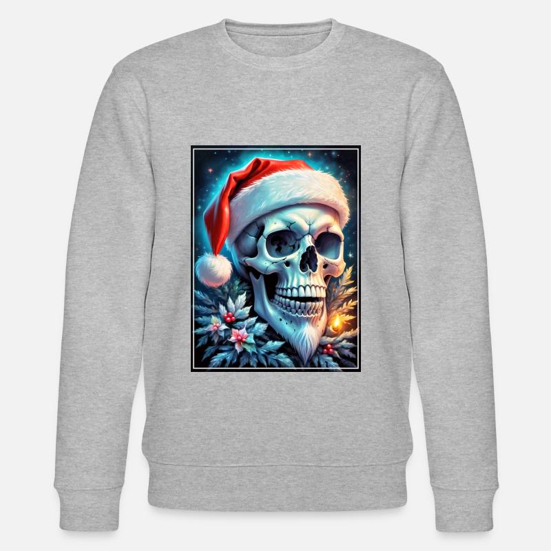 Crâne de Noël 1.3 - Sweat bio CHANGER Stanley/Stella Unisexe - gris chiné