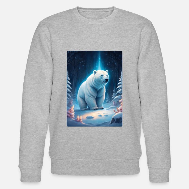 Winterlandschaft Bären 1.10 - Stanley/Stella Unisex Bio-Sweatshirt CHANGER  - Grau meliert