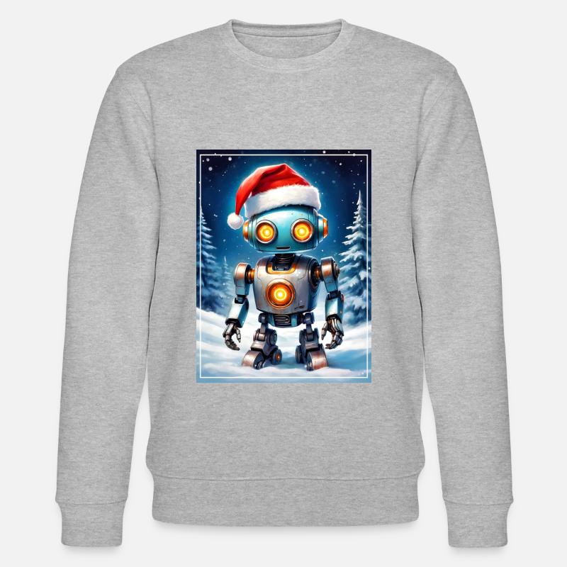 Winterlandschaft Robot 1.3 - Stanley/Stella Unisex Bio-Sweatshirt CHANGER  - Grau meliert