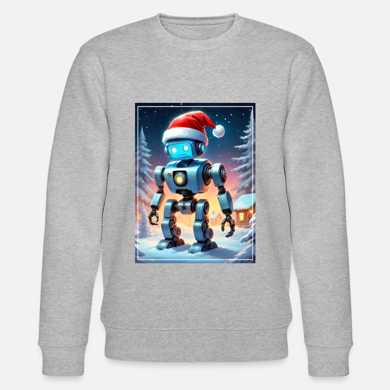 Winterlandschaft Robot 1.2 - Stanley/Stella Unisex Bio-Sweatshirt CHANGER - Grau meliert