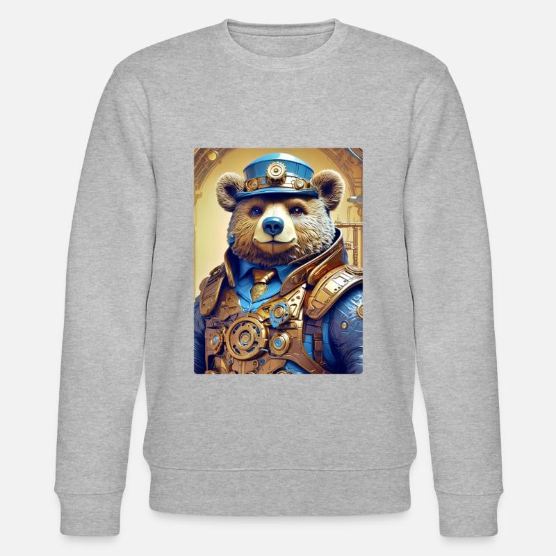 Steampunk Bär 1.6 - Stanley/Stella Unisex Bio-Sweatshirt CHANGER  - Grau meliert
