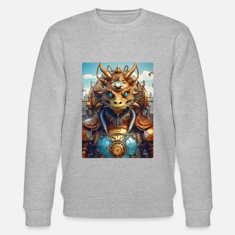 Steampunk Dragon 1.11 - Stanley/Stella Unisex Bio-Sweatshirt CHANGER  - Grau meliert