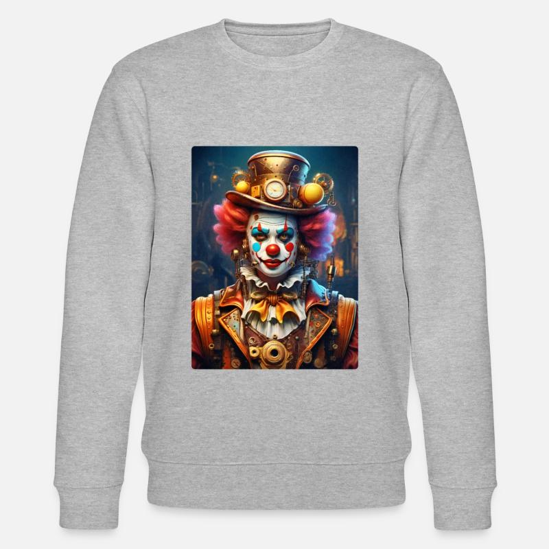 Steampunk Clown 1.23 - Stanley/Stella CHANGER Unisex Organic Sweatshirt - heather grey