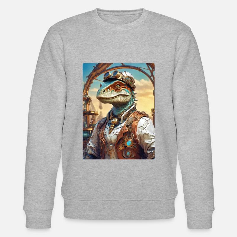Dino Steampunk 1.13 - Sweat bio CHANGER Stanley/Stella Unisexe - gris chiné