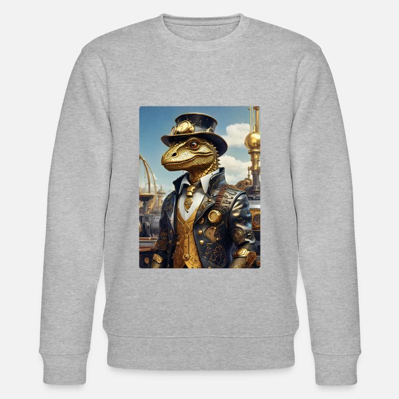 Steampunk Dino 1.12 - Stanley/Stella Unisex Bio-Sweatshirt CHANGER  - Grau meliert