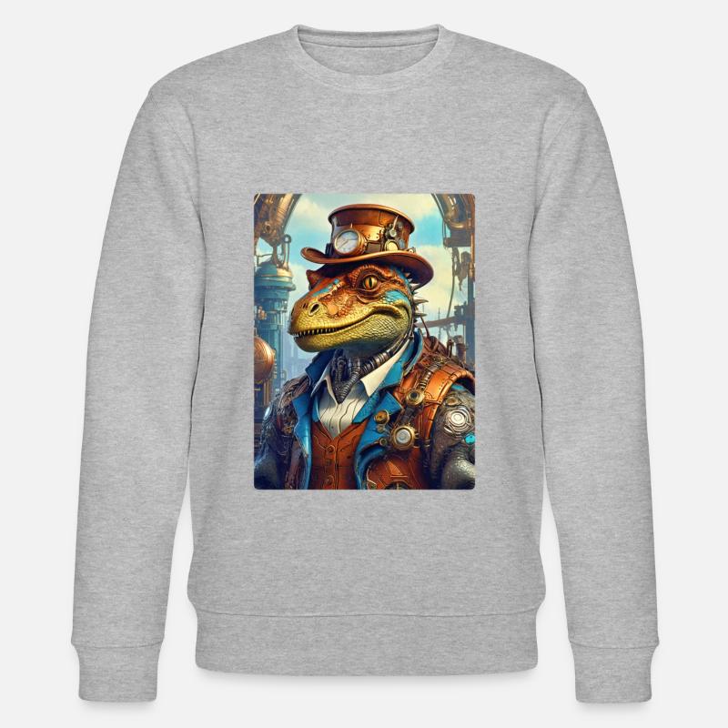 Dino steampunk 1.3 - Sweat bio CHANGER Stanley/Stella Unisexe - gris chiné