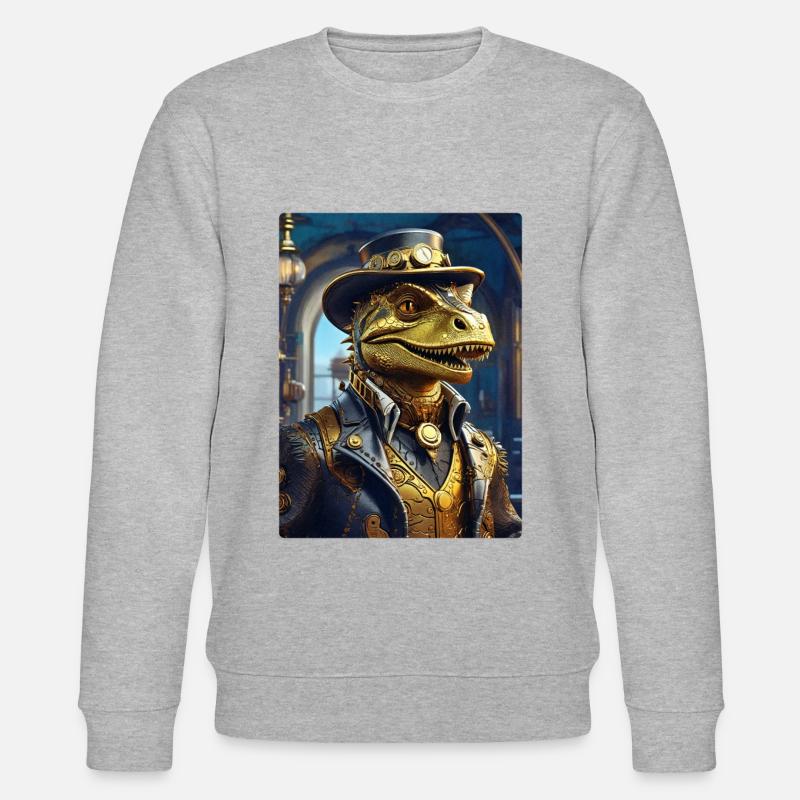 Dino steampunk 1.19 - Sweat bio CHANGER Stanley/Stella Unisexe - gris chiné