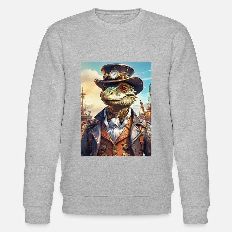 Dino Steampunk 1.18 - Sweat bio CHANGER Stanley/Stella Unisexe - gris chiné
