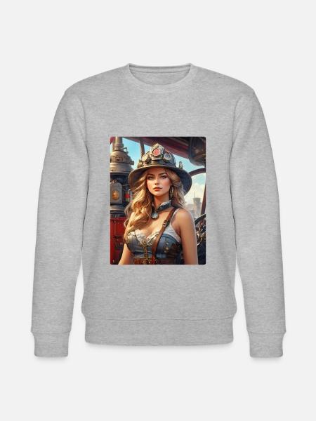 Femme pompier steampunk 1.3 - Sweat bio CHANGER Stanley/Stella Unisexe - gris chiné