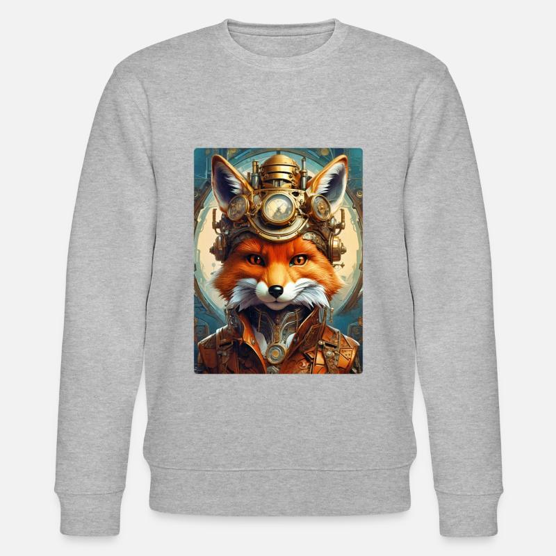 Steampunk Firefighter Fuchs 1.10 - Stanley/Stella Unisex Bio-Sweatshirt CHANGER  - Grau meliert