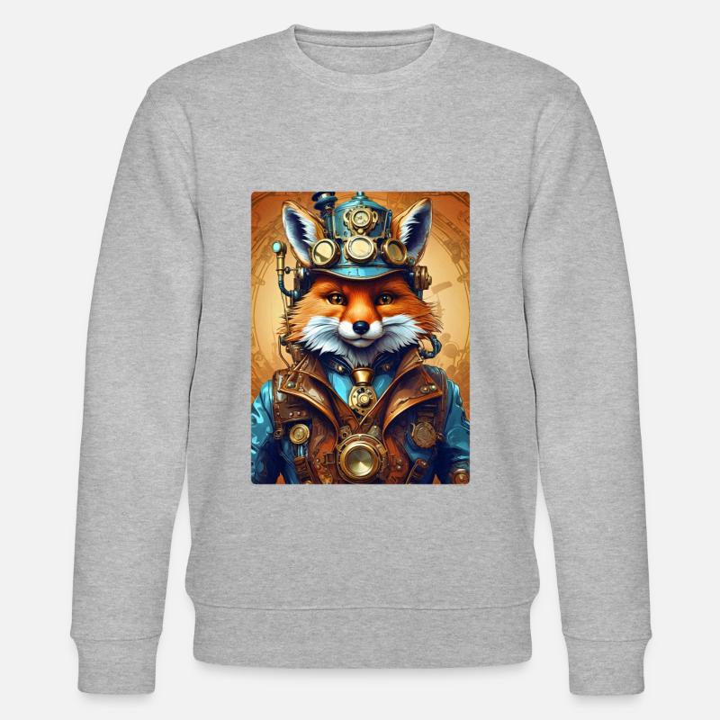 Steampunk Pompier Fox 1.12 - Sweat bio CHANGER Stanley/Stella Unisexe - gris chiné