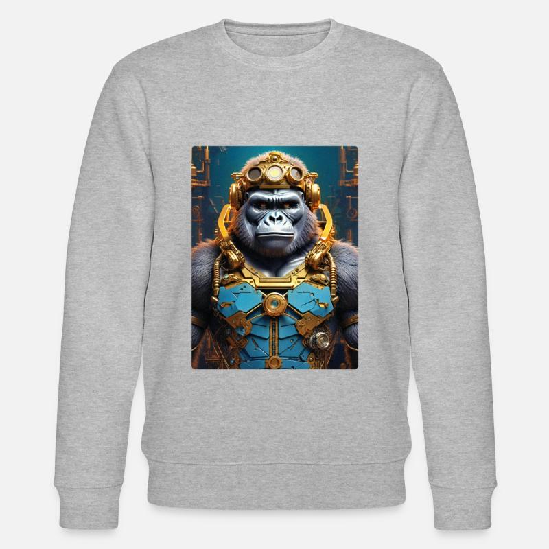 Gorille Steampunk 1.2 - Sweat bio CHANGER Stanley/Stella Unisexe - gris chiné