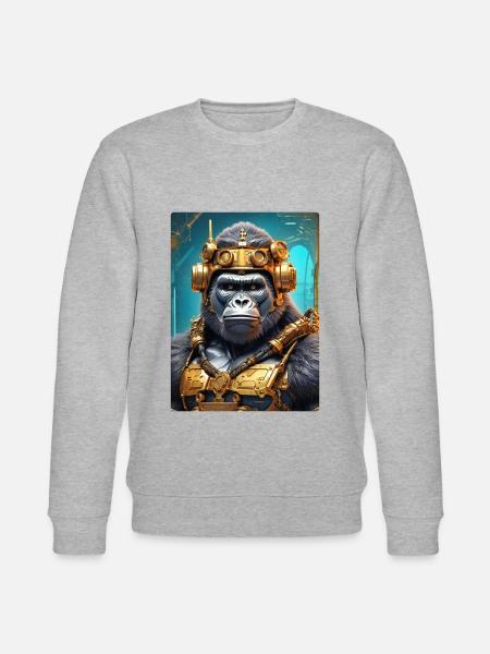 Steampunk Gorilla 1.6 - Stanley/Stella CHANGER Unisex Organic Sweatshirt - heather grey