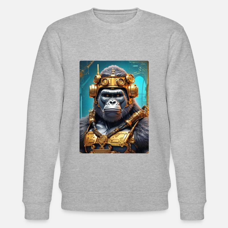 Gorille steampunk 1.6 - Sweat bio CHANGER Stanley/Stella Unisexe - gris chiné