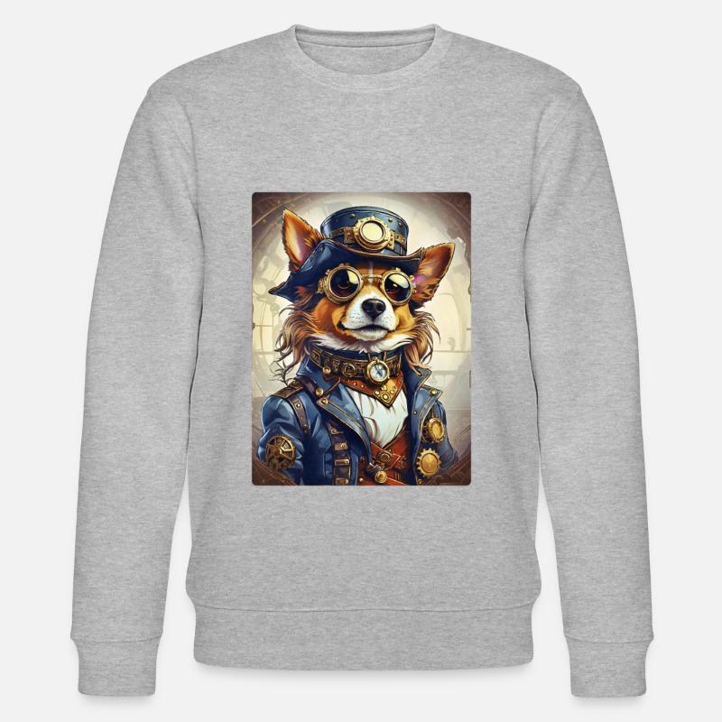 Chien Steampunk 1.3 - Sweat bio CHANGER Stanley/Stella Unisexe - gris chiné