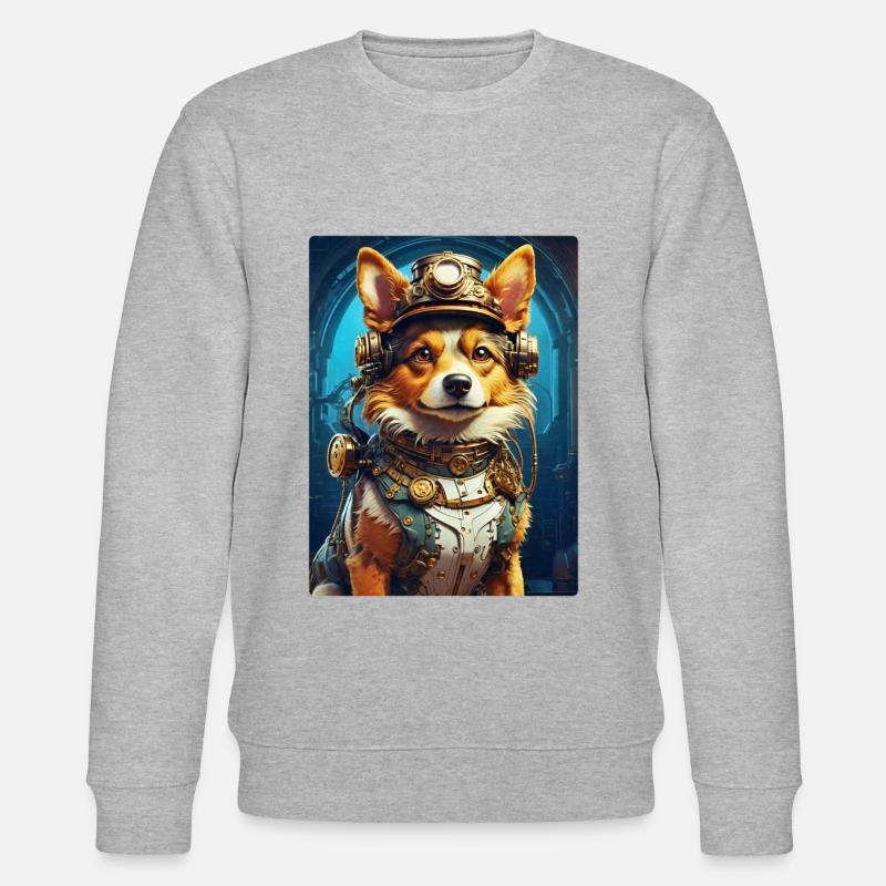 Steampunk Hund 1.13 - Stanley/Stella Unisex Bio-Sweatshirt CHANGER  - Grau meliert