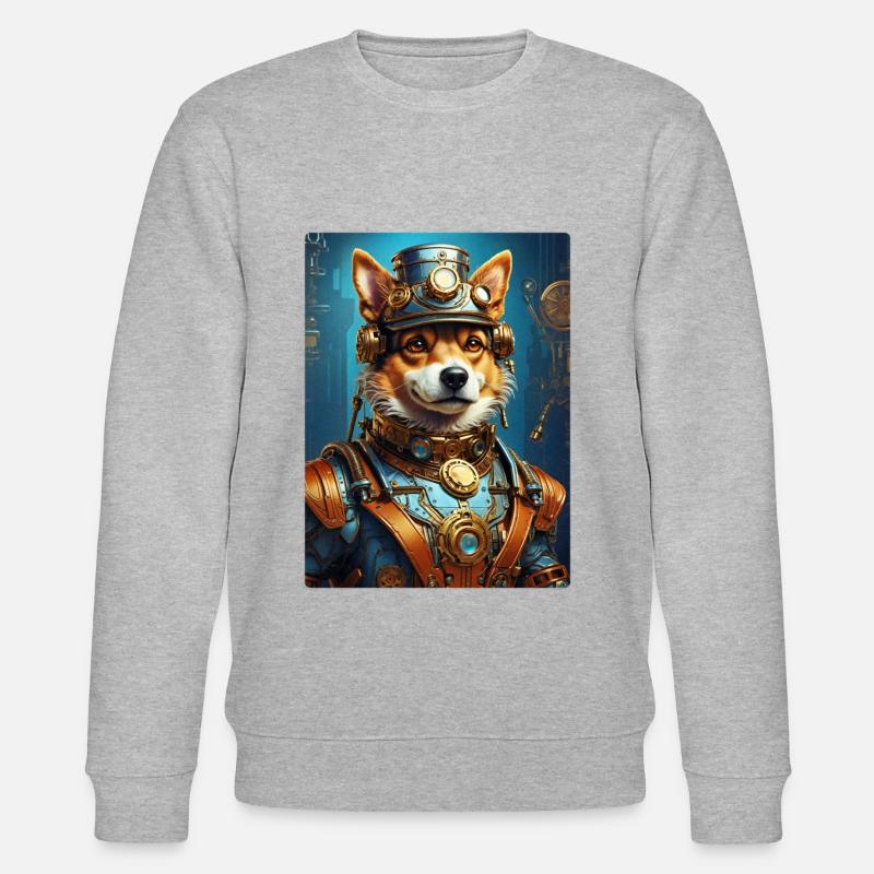 Chien Steampunk 1.1 - Sweat bio CHANGER Stanley/Stella Unisexe - gris chiné