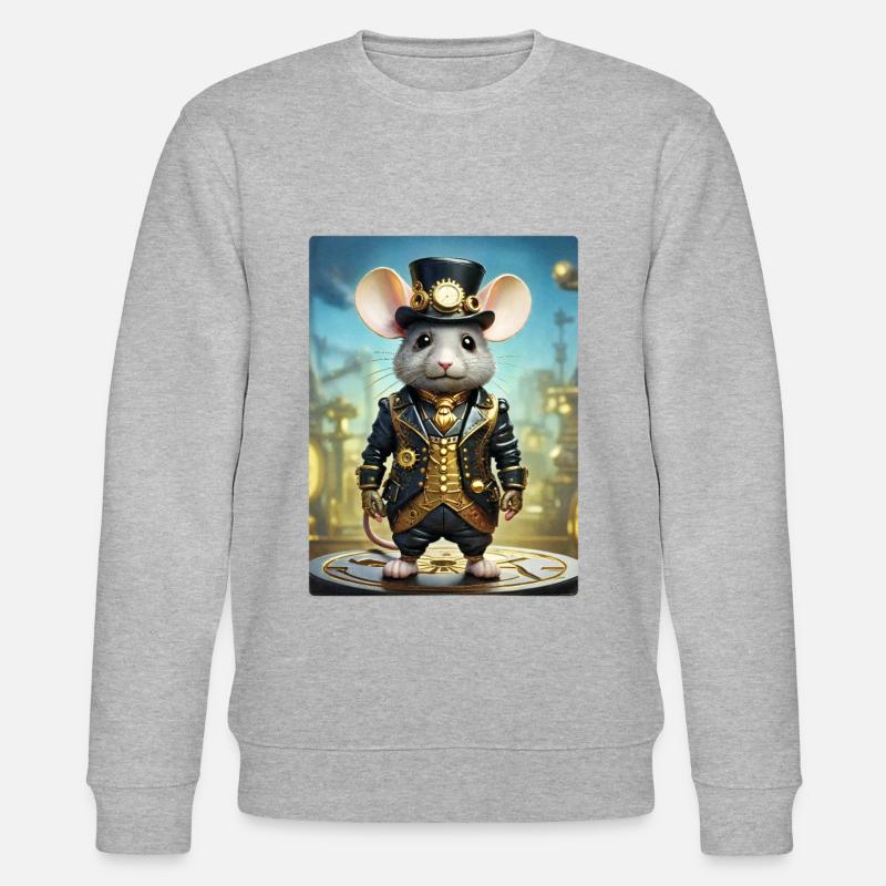 Steampunk Mouse 1.1 - Stanley/Stella CHANGER Unisex Organic Sweatshirt - heather grey