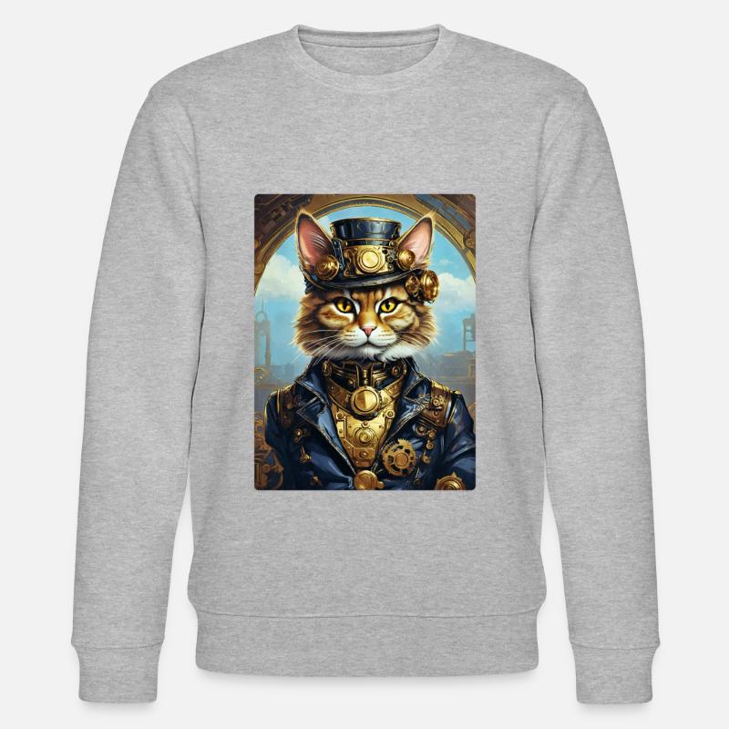 Chat steampunk 1.11 - Sweat bio CHANGER Stanley/Stella Unisexe - gris chiné