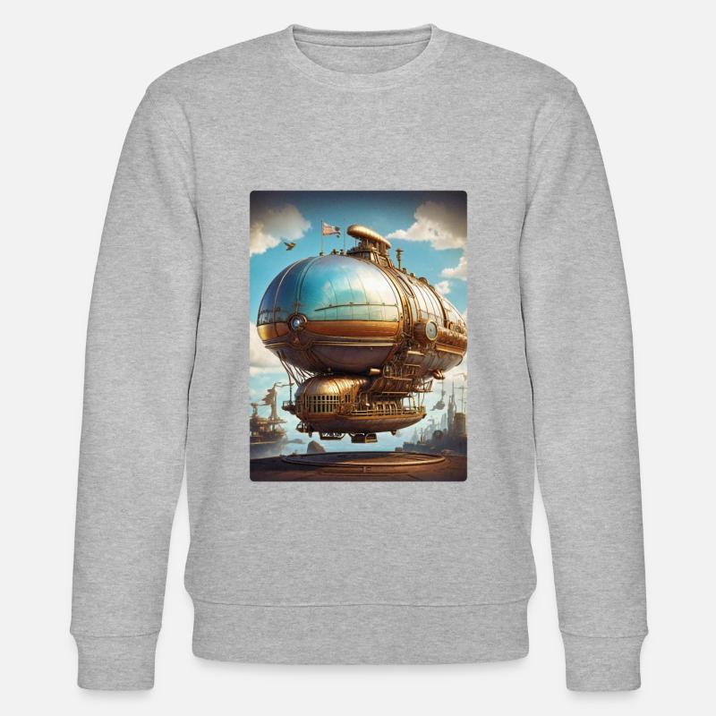 Dirigeable Steampunk 1.4 - Sweat bio CHANGER Stanley/Stella Unisexe - gris chiné