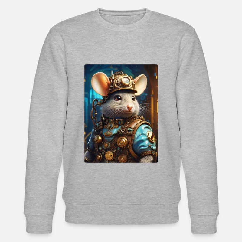 Steampunk Ratte 1.8 - Stanley/Stella Unisex Bio-Sweatshirt CHANGER  - Grau meliert