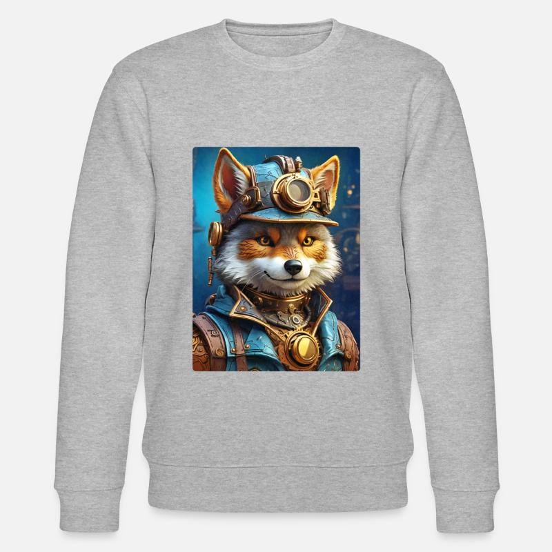 Steampunk Wolf 1.3 - Stanley/Stella CHANGER Unisex Organic Sweatshirt - heather grey
