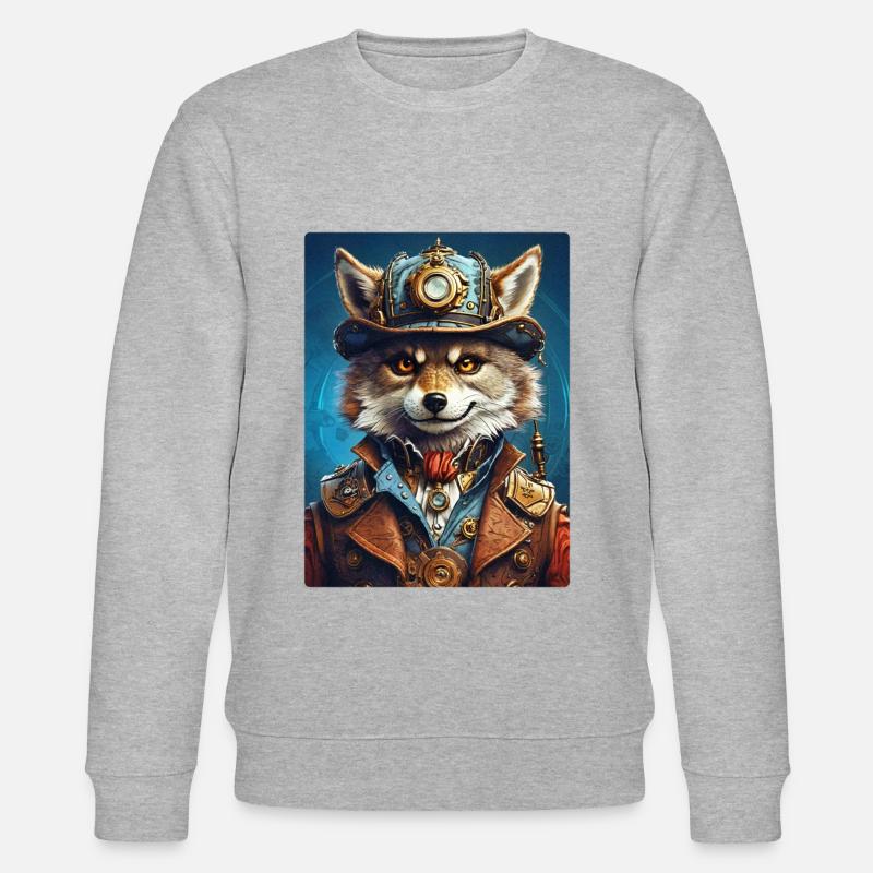 Steampunk Wolf 1.15 - Stanley/Stella Unisex Bio-Sweatshirt CHANGER - Grau meliert