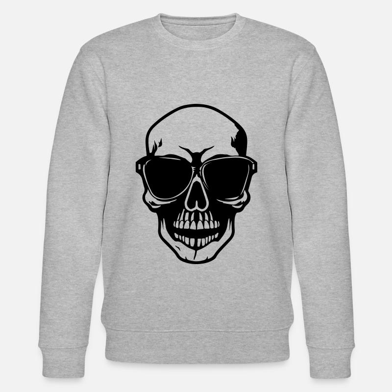 Squelette Cool Symbole Crâne - Sweat bio CHANGER Stanley/Stella Unisexe - gris chiné