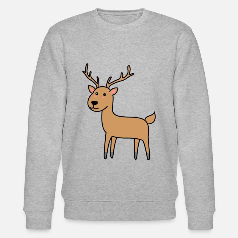 Hirsch Comic Tier - Stanley/Stella Unisex Bio-Sweatshirt CHANGER  - Grau meliert
