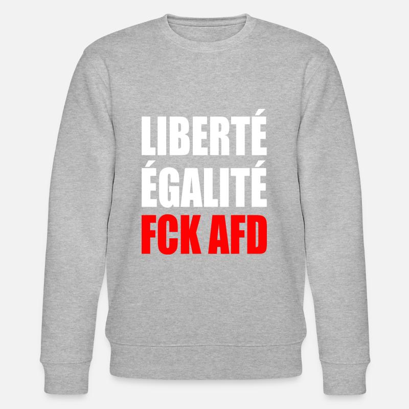 Liberté Égalité fck afd - Stanley/Stella Unisex Bio-Sweatshirt CHANGER - Grau meliert