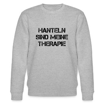 Hanteln Sind Meine Therapie - Stanley/Stella Unisex Bio-Sweatshirt CHANGER  - Grau meliert - Vorne - Nik (191cm) & Marisol (170cm)
