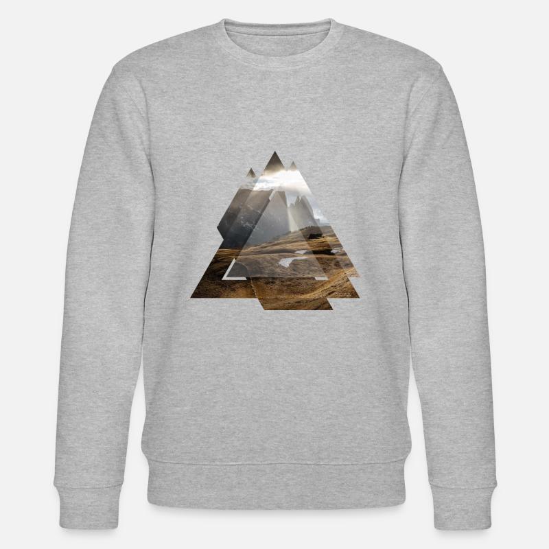 Paysage de géométrie triangle Dolomites - Sweat bio CHANGER Stanley/Stella Unisexe - gris chiné