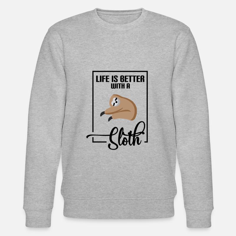 Faultier Sloth - Stanley/Stella Unisex Bio-Sweatshirt CHANGER  - Grau meliert