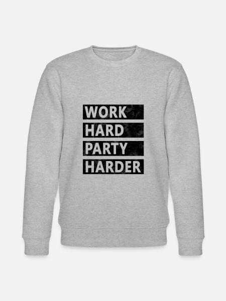 Work Hard Party Harder - Stanley/Stella CHANGER Unisex Organic Sweatshirt - heather grey