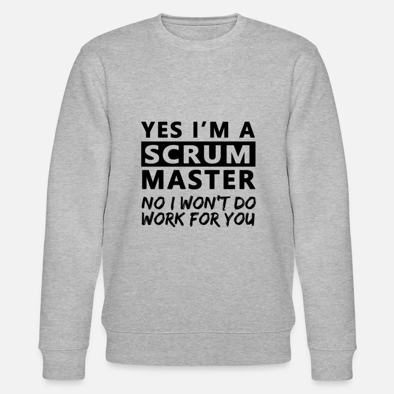 Lustiges Scrum Master T-Shirt - Stanley/Stella Unisex Bio-Sweatshirt CHANGER  - Grau meliert