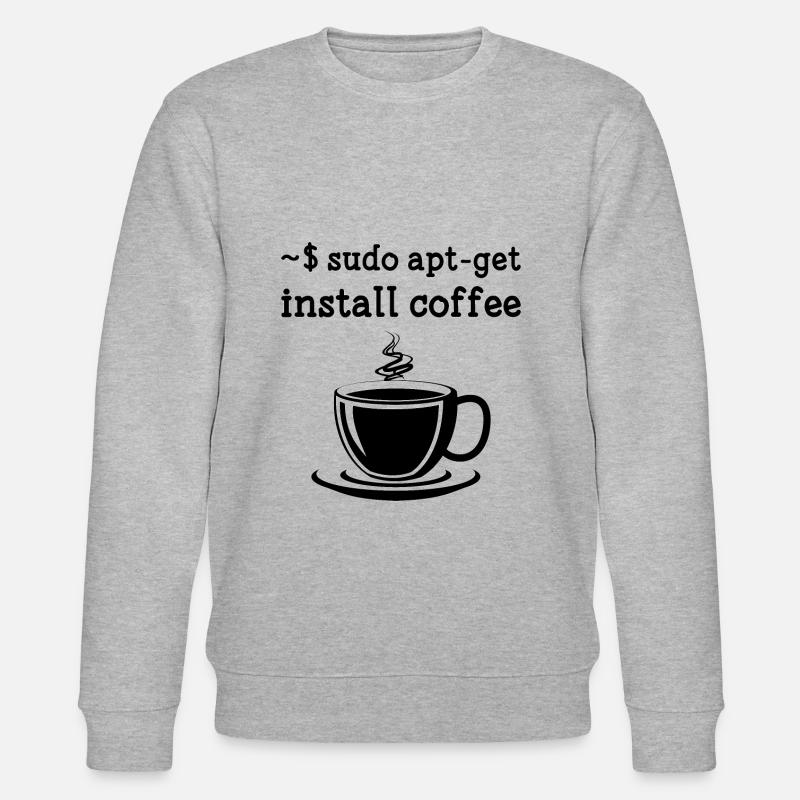 Sudo Apt-Get Install Coffee Linux - Stanley/Stella Unisex Bio-Sweatshirt CHANGER  - Grau meliert