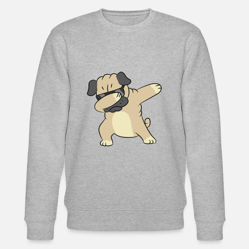 Dabbing Dog Cool Dabbing Pug - Stanley/Stella CHANGER Unisex Organic Sweatshirt - heather grey