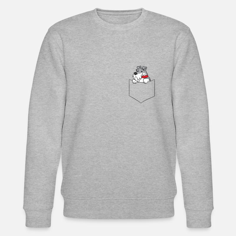 Chien moustache dans sa poche - Sweat bio CHANGER Stanley/Stella Unisexe - gris chiné