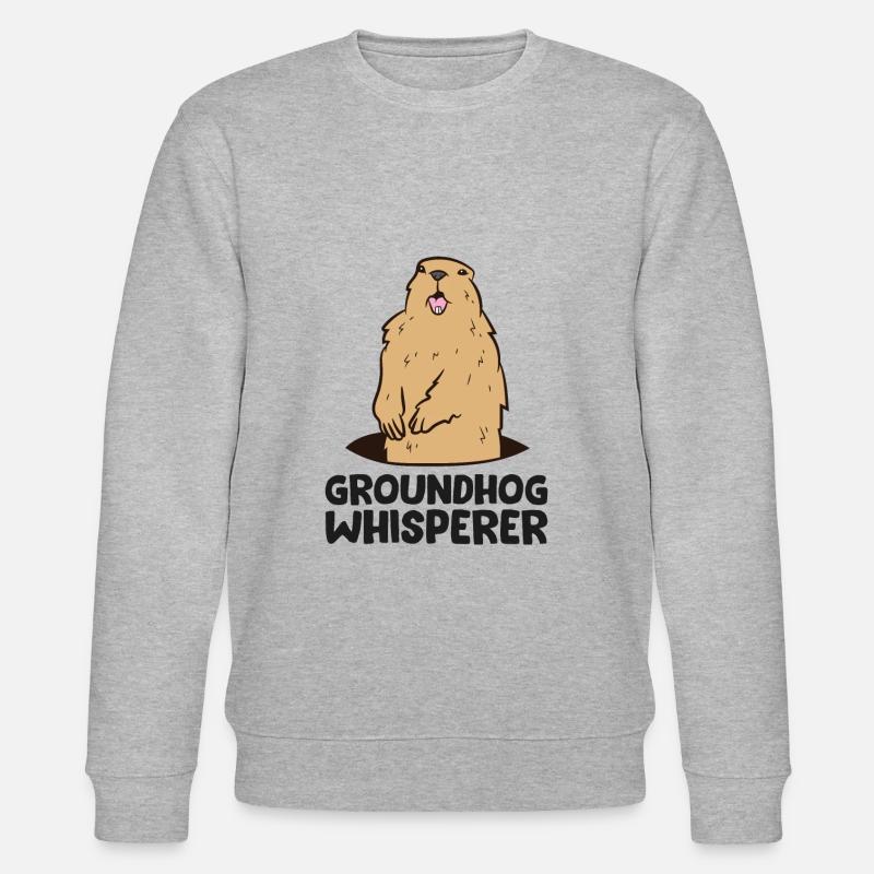 Groundhog Whisperer Love Groundhogs - Stanley/Stella CHANGER Unisex Organic Sweatshirt - heather grey