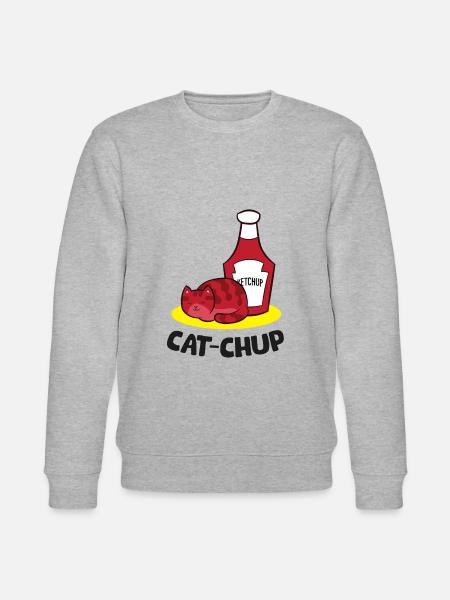 Ketchup Cat Lover Cat Chup Funny Ketchup - Stanley/Stella CHANGER Unisex Organic Sweatshirt - heather grey